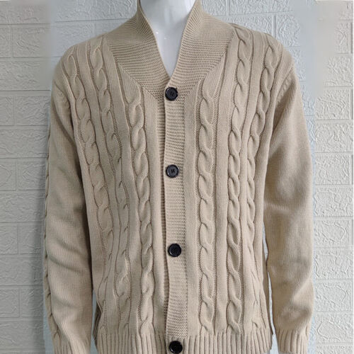 Braided Cardigan Knitted Sweater Shawl Winter Collar Jumper Mens Jacket Thermal@ - Picture 17 of 20