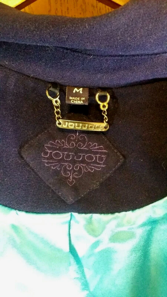 Medium Jou Jou Purple Double Breasted Belted Pea Coat 600mm Polyurethane Coating - Image 4 of 4