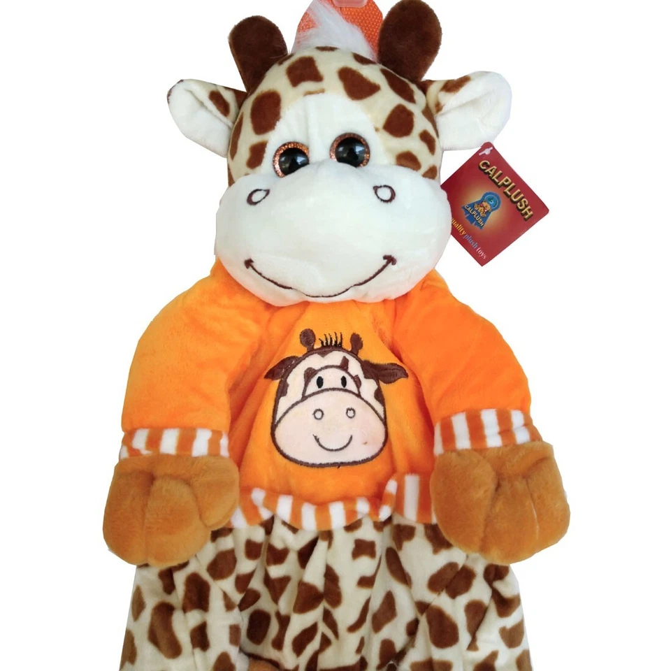 Mochila de felpa jirafa con correa niños niños animal muñeca bolsa arnés de seguridad Foto 4 de 4