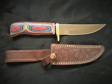 Chipaway Hand Made Wood Handle 5 1/2 Inch Blade Knife Quality Rainbow Handle 