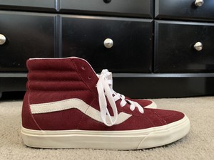 burgundy hi top vans