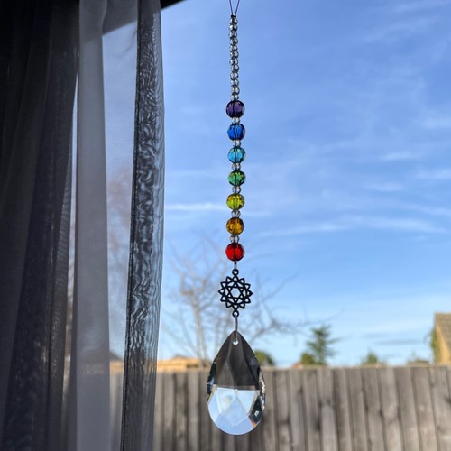 Nuevo Anahata Corazón Chakra Arco Iris Receptor Solar Móvil ~ Yoga ~ Ventana Hogar Jardín - Imagen 10 de 12