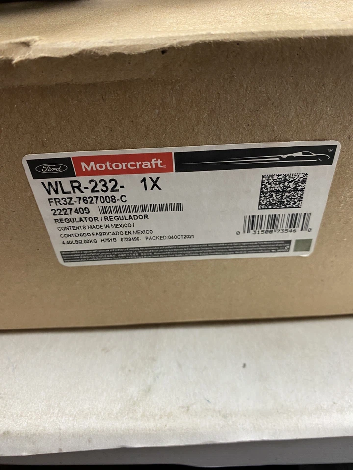 Regulador de ventana cuarto trasero derecho pasajero Motorcraft WLR-232 genuino Foto 2 de 4