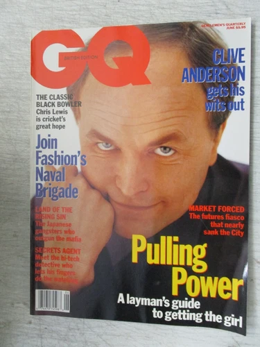GQ MAGAZINE BRITISH EDITION JUNE 1992 CLIVE ANDERSON CRICKET'S CHRIS LEWIS STYLE