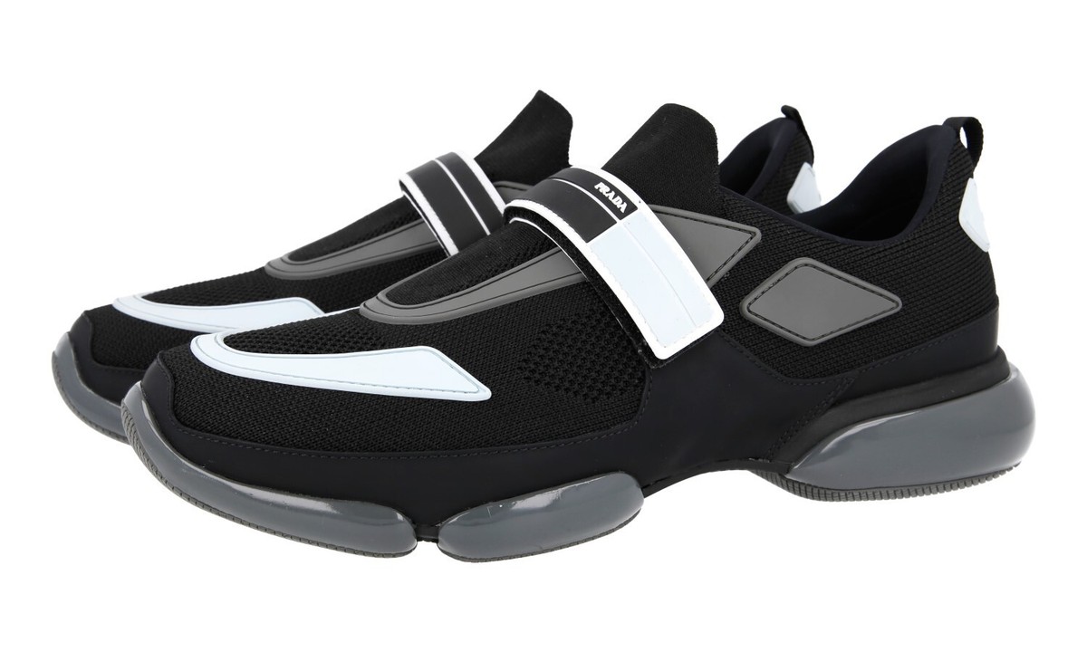 PRADA Cloudbust Slip On Sneakers - 2OG064 Black Grey Blue
