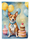 Basenji Happy Birthday Flag