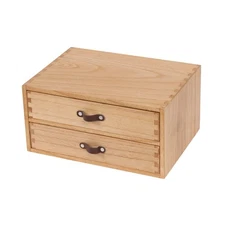 Wooden Desk Organizer with 2 Drawers - Desktop Storage Drawers for Office Sup...