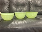 Vintage Jadeite Glassware Fire-King Bowls set of 3 mcm 7" 8" 9" jadite fire king