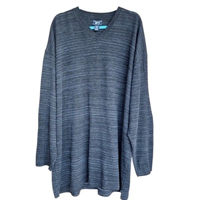 River Island Pullover Knit Sweater Men's 3X Tall Long Sleeve Heathered Gray 