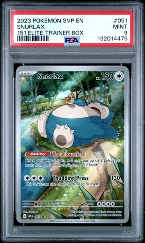 2023 POKEMON SVP EN-SV BLACK STAR PROMO 151 ELITE TRAINER BOX #051 SNORLAX PSA 9