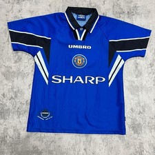 1996-98 Manchester United Umbro Away Football Shirt Premier League Vintage Retro