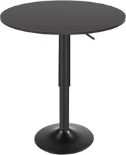 HOOBRO Bar Table Height-Adjustable Round Pub Table 27-35.4 Inches Cocktail Table