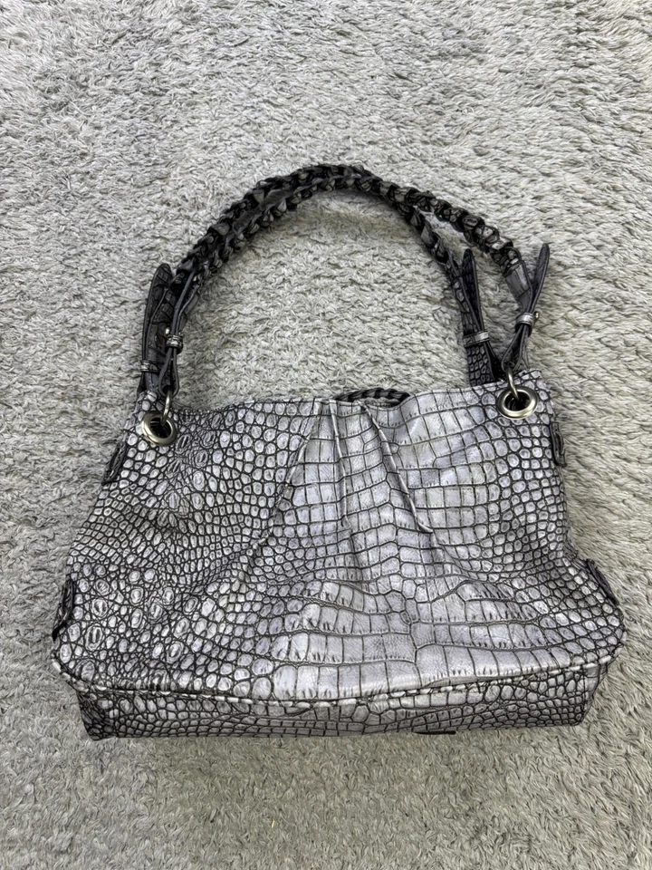 Jessica Simpson Handbag Boho Faux Vegan Crocodile Alligator Leather Tote Purse - Image 2 of 4