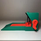 Vintage Fisher Price Little People Garage 930 Car Lift Green & Orange 1970 Crank