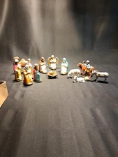 Manger Nativity Paper Mache Composition Putz Complete Set Germany