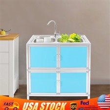 Utility Sinks with Faucet, Freestanding Sink with Storage for Home Kitchen