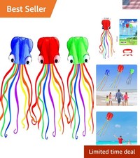 Beautiful Octopus Kite with Long Colorful Tail - Perfect for Family Outdoor Fun