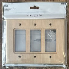 Allen Roth Unfinished Wood 3-Gang Decorator Wall Plate W-33798-UN-CP