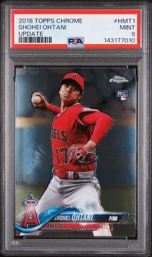 2018 TOPPS CHROME UPDATE #HMT1 SHOHEI OHTANI ROOKIE RC PSA 9