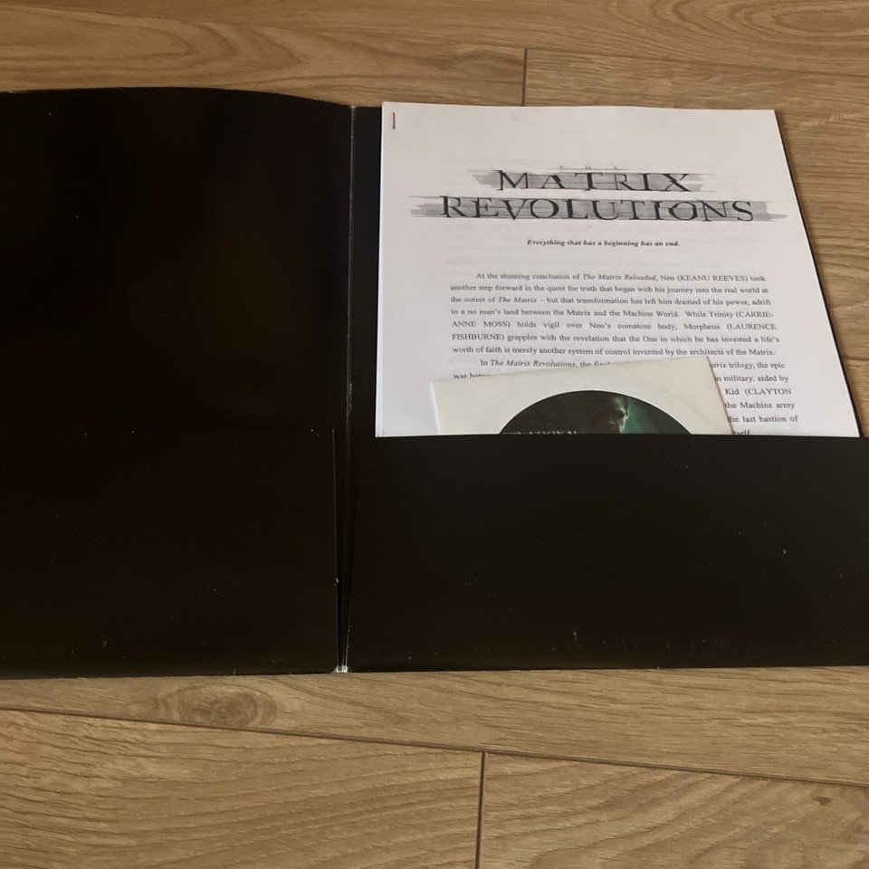 The Matrix Revolutions - rare pressbook folder & Digital Press Kit disc ...