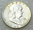 1951 S Franklin Silver Half Dollar Bright coin in saflip #S341