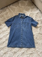 Women's ASOS DESIGN Blue Denim Short Sleeve Mini Dress Size 8