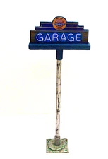 1/18/1/24 Scale Diorama Vintage Garage 2-Sided Neon Looking Sign