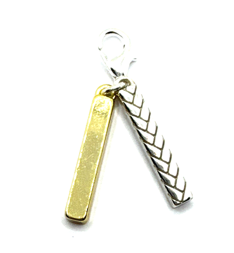 Brighton Tapestry Drops Gold & Silver Rectangle Bars Custom Clip-On Charm