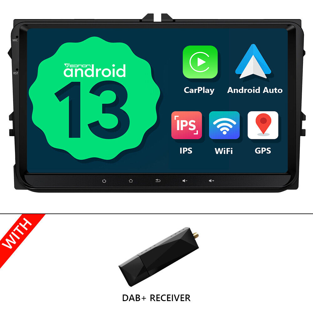 DAB CarPlay Autoradio Android 13 GPS NAVI Bluetooth Für VW GOLF 5 6 Touran Polo