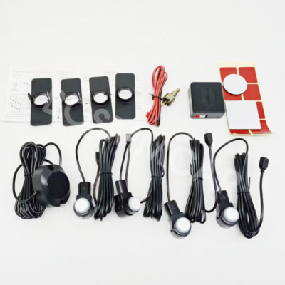 4 Parking Sensors Car Auto Backup Reverse Rear Radar System Set Alert Alarm Kit