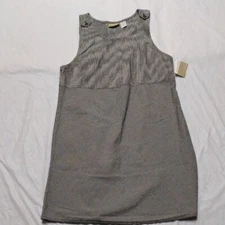 Liz Claiborne Vintage Y2K Black White Check Jumper Overall Dress NWT Size Medium