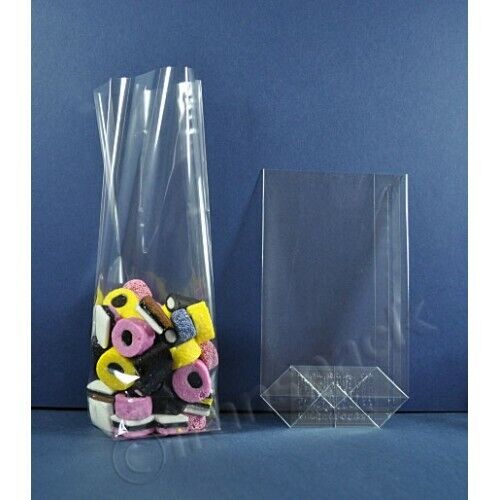 25 Large Food Safe Bags 145 x 255 mm (Recyclable Flat Bottom, Upright Present) - Picture 1 of 3
