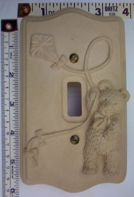 Teddy Bear & Kite 3D Dimensional Single Toggle Switchplate Swtich Plate Decor