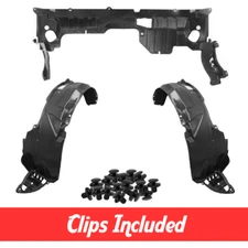 Front Fender Liner & Engine Undercover Set w/ Clips For 2001-2003 Honda Civic