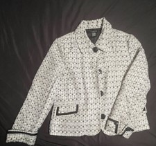 George Womens Coat 14 Black And White Button