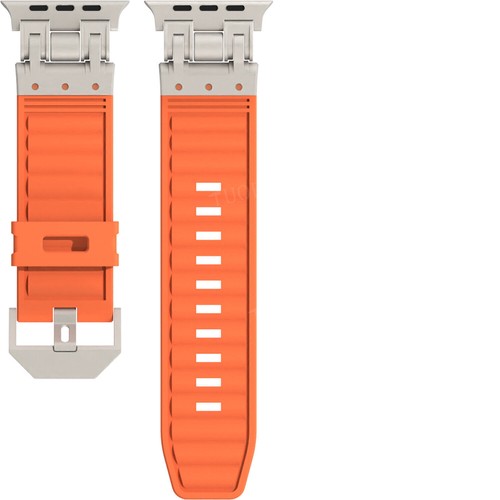Correa de silicona conector de metal para Apple Watch 9 8 7 6 5 4 SE Ultra 2 49 mm - Imagen 28 de 61
