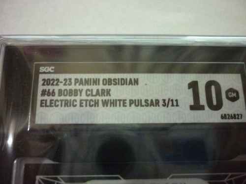BOBBY CLARK 2022-23 Panini Obsidian #66 RC White Pulsar 3/11 SGC10 SSP - Foto 2 di 4