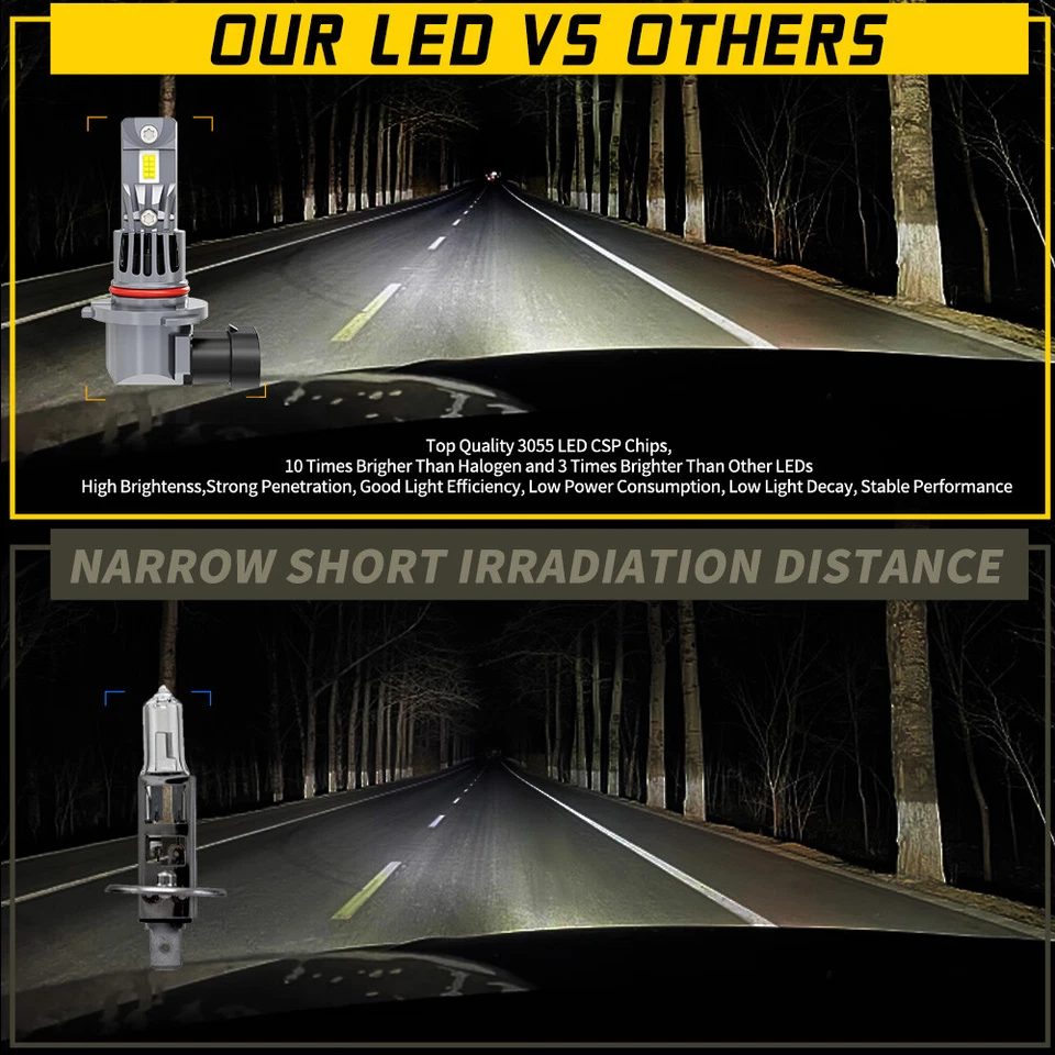 For Chevrolet Avalanche Crew Cab Pickup 4-Door 2007-2013 LED Headlight H11 9005 - Image 3 of 4