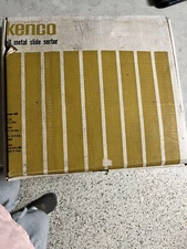 VINTAGE KENCO METAL VINYL ILLUMINATED SLIDE SORTER MODEL 450 IN ORIGINAL BOX