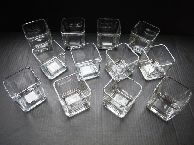 Lot 12 Pcs 3 5 Square Clear Glass Wedding Party Centerpieces Cube