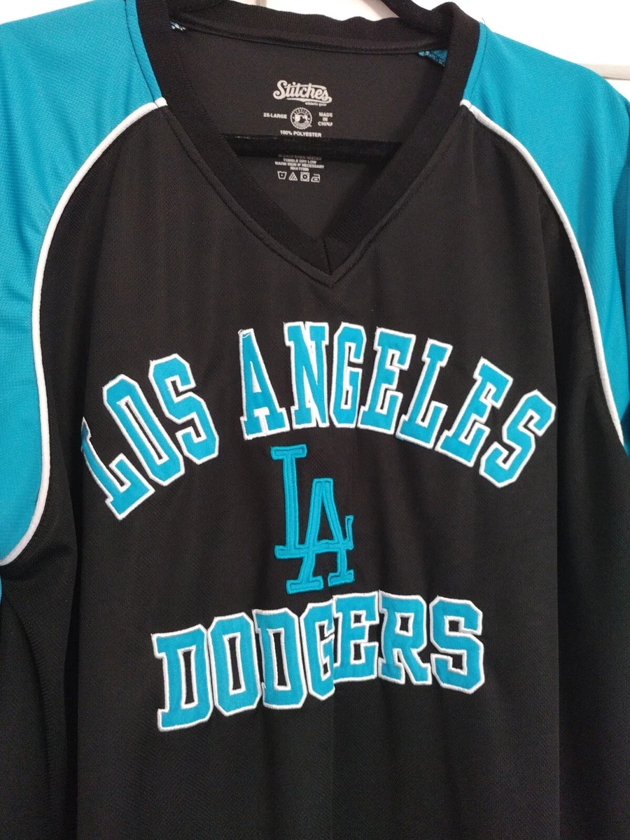 Los Angeles Dodgers Stitched Logo Fan Jersey Black Blue Mens XXL Stitch  Baseball