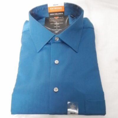 Van Heusen Men's Big FIT Dress Shirt Ultra Wrinkle Free- Size-18 32-33  NWT