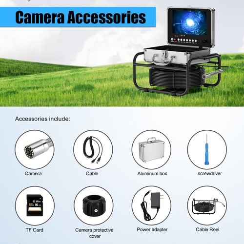 Cámara de inspección de tuberías de alcantarillado de drenaje con DVR autonivelante de 9 pulgadas de 512 Hz 30 m - Imagen 11 de 17