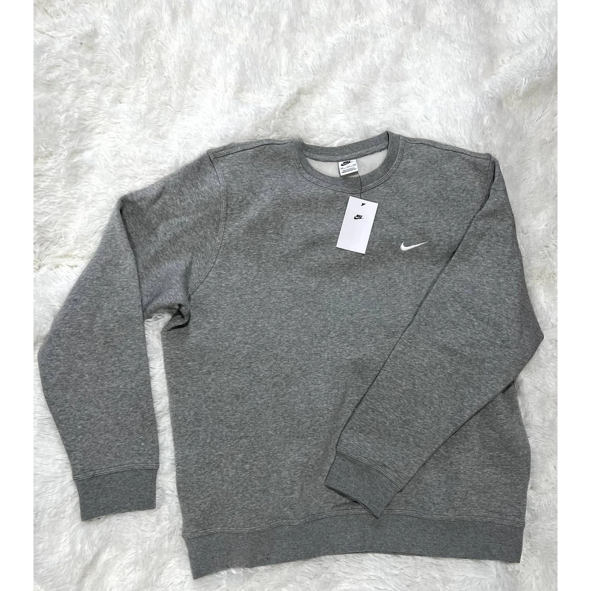 Nike club swoosh top crew sweatshirt in grey