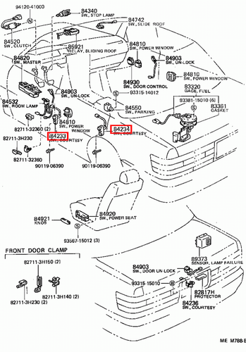 Genuine Toyota Corolla AE92 LandCruiser HDJ80 FZJ80 Door Courtesy Light Switch - Picture 19 of 19