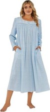 Richie House Nightgown Womens Long Sleeve Sleep Full Length Nightshirt RHW4058