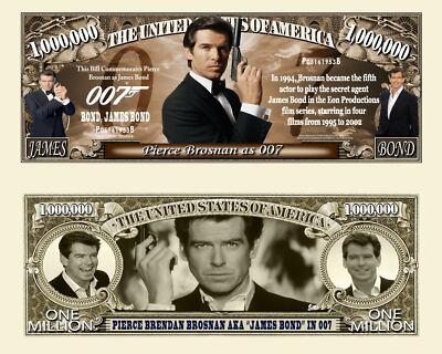 Pierce Brosnan James Bond - -schein Million Dollar US ! Collection 007 Actor