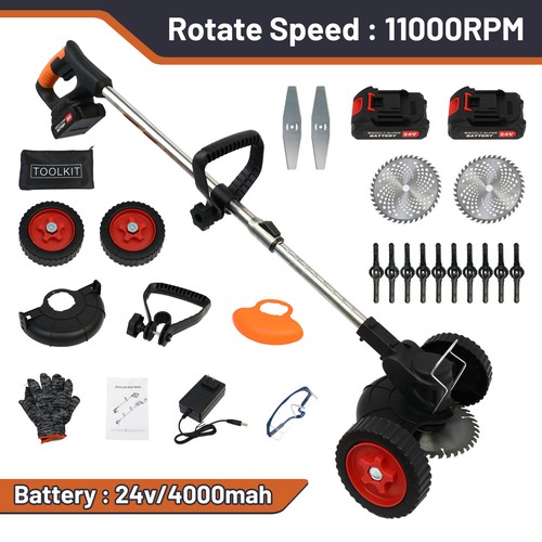 Electric Weed Lawn Edger Eater Cordless Grass String Trimmer Cutter 2* Battery - Picture 19 of 70