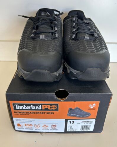 TIMBERLAND PRO POWERTRAIN SPORT SD35 ALLOY TOE SHOES BOOTS MEN'S 13 XW/XL BLACK