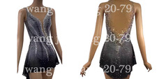 Ice Figure Skating Dress Figure Skating Dress For Competition gray dyeing